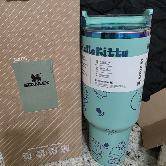 Stanley Teal Tumbler with Hello Kitty Design - Picture 2 of 2